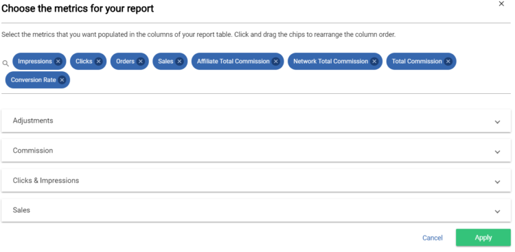 Reproting metrics